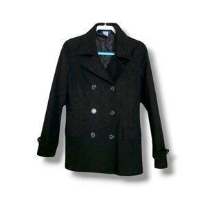 dELiA*s | Chic Black Y2K VTG Wool Blend Pea Coat (SIZE M)